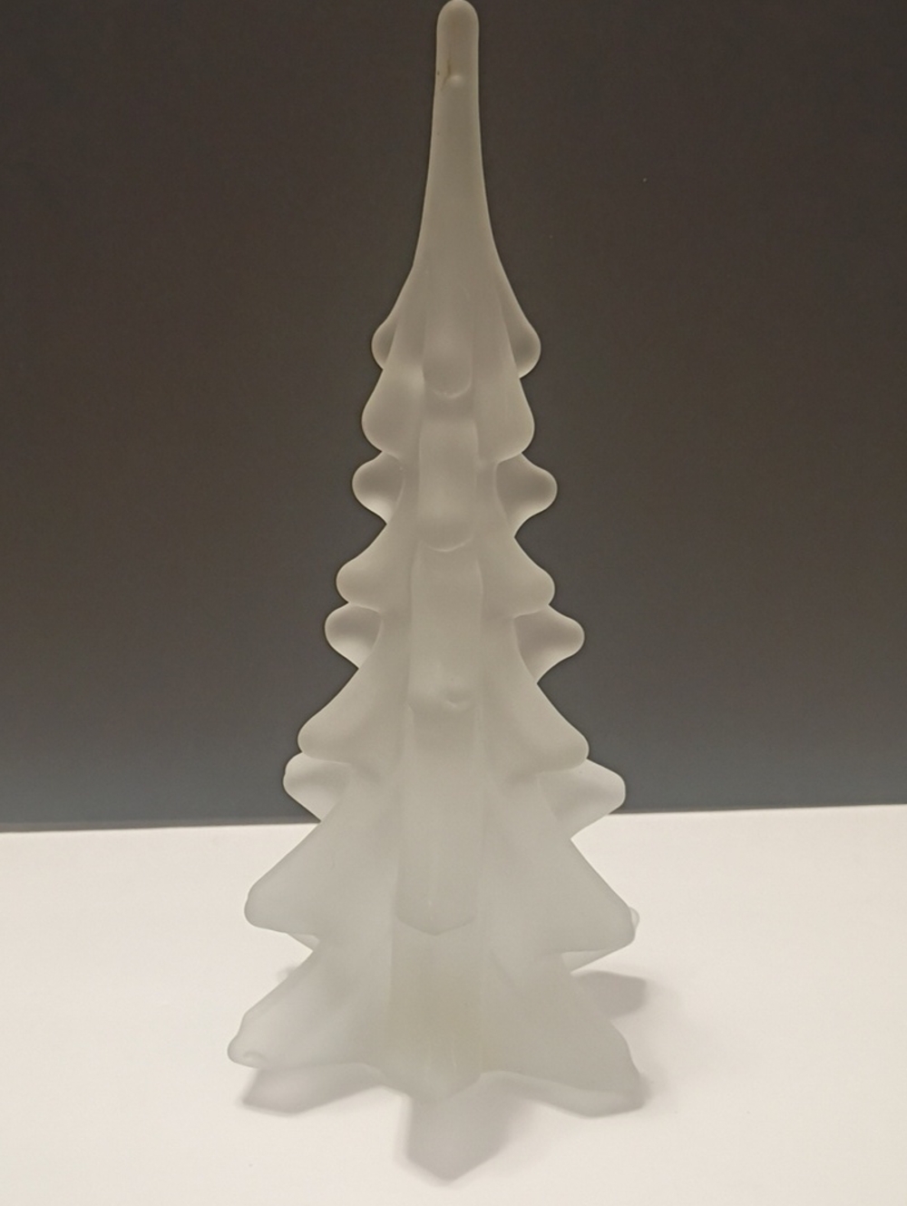 Vintage Frosted White Glass Tree Sculpture